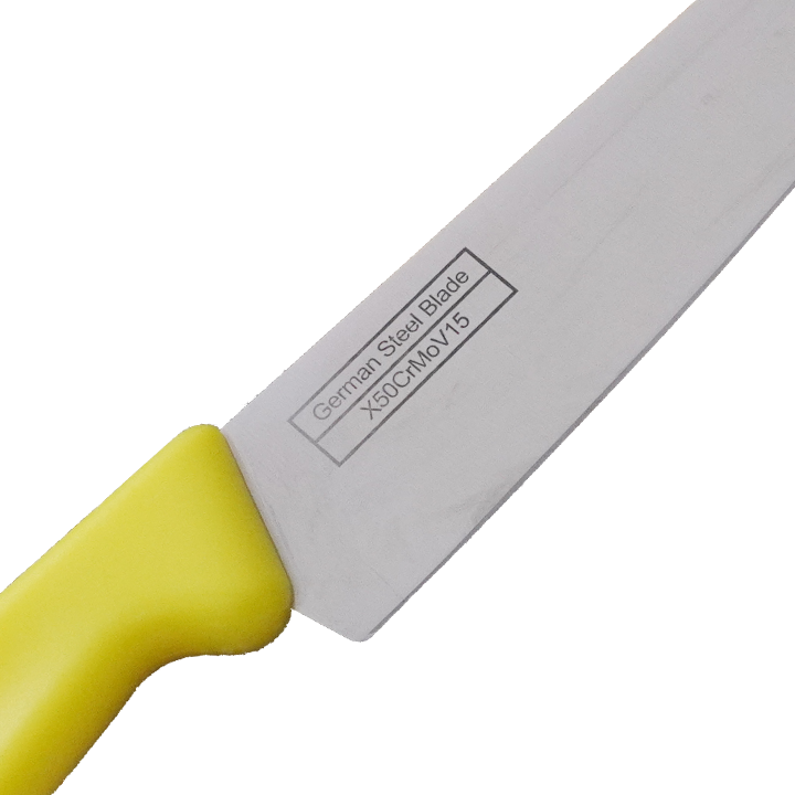 Nóż szefa kuchni 20,5 cm z żółtą rękojeścią - zdjęcie 3