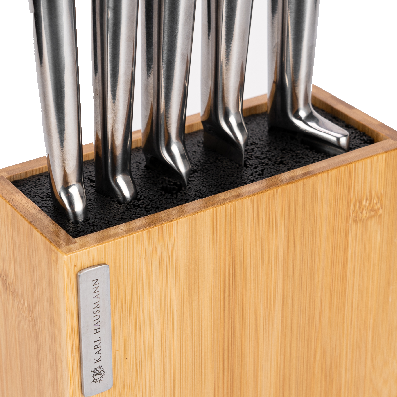 Zestaw 5 stalowych noży kuchennych w drewnianym bloku - zdjęcie 3